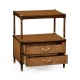 Mahogany and leather inlaid side table with drawers