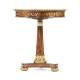 Burl & mother of pearl inlaid round side table