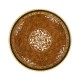 Burl & mother of pearl inlaid round side table