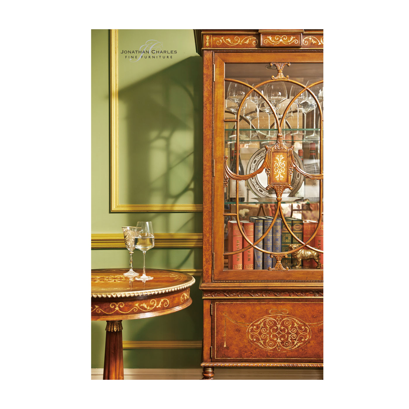 Burl & mother of pearl inlaid round side table