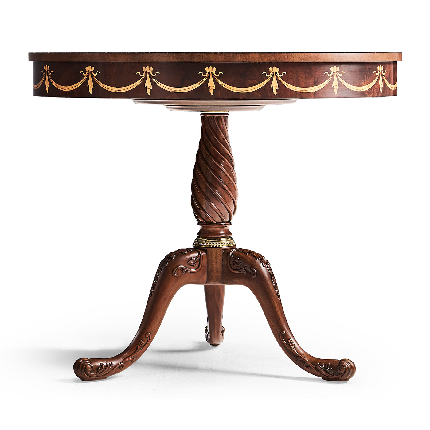 Mahogany Oval Marquetry Lamp Table