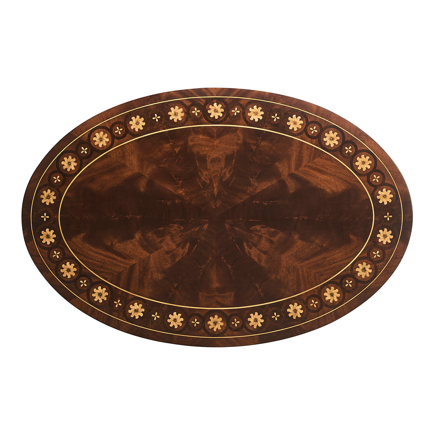 Mahogany Oval Marquetry Lamp Table