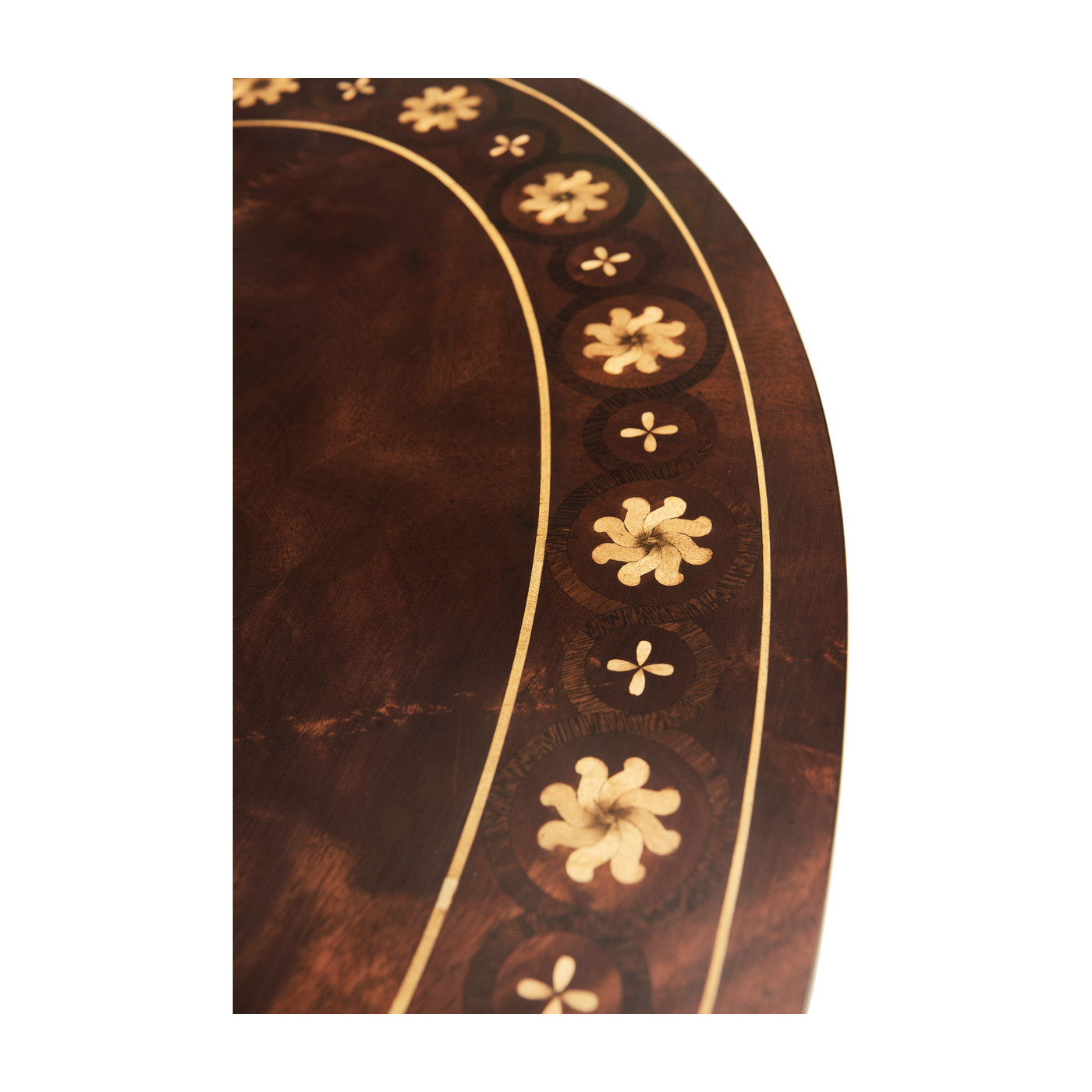 Mahogany Oval Marquetry Lamp Table