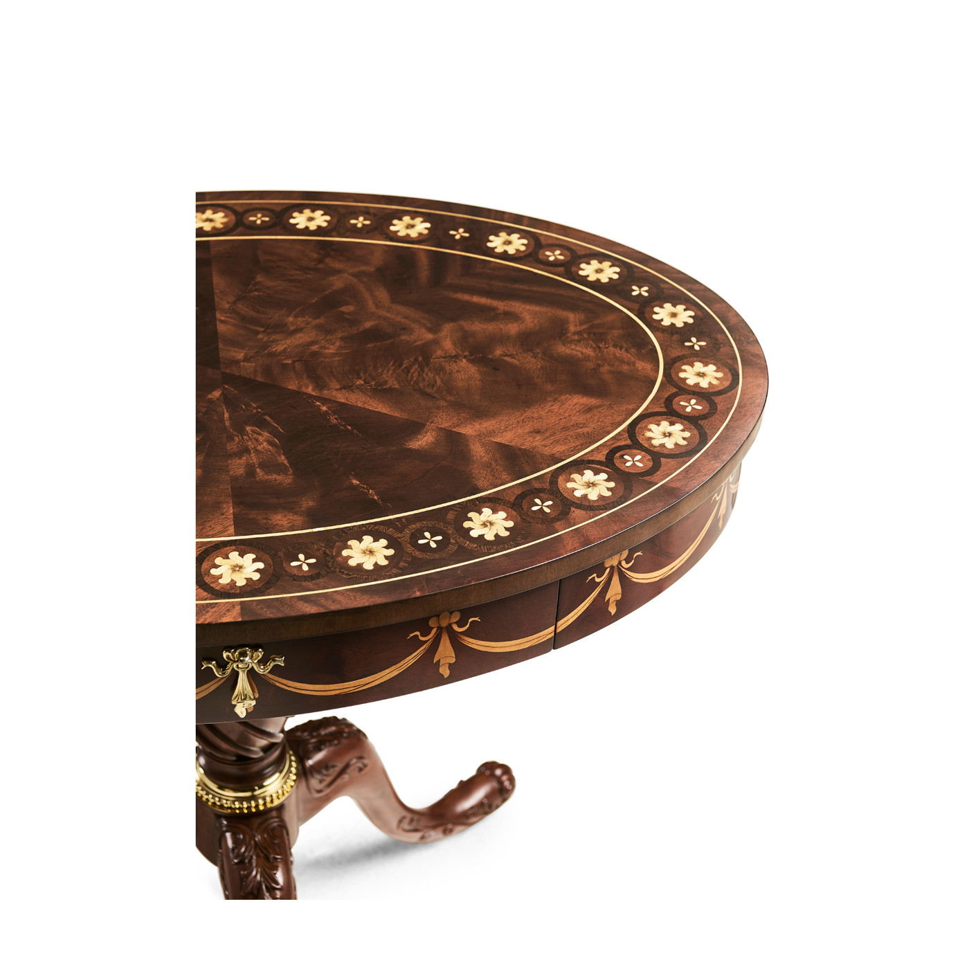 Mahogany Oval Marquetry Lamp Table