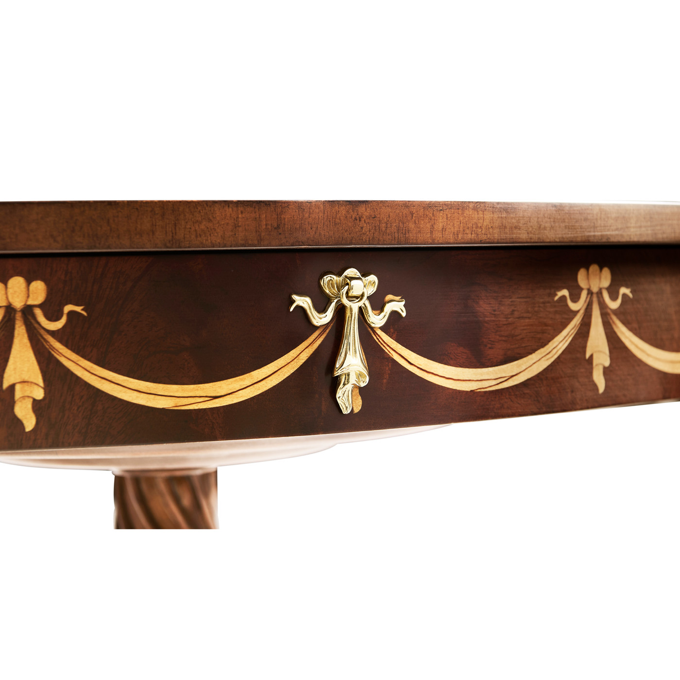 Mahogany Oval Marquetry Lamp Table