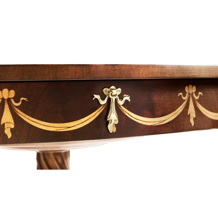 Mahogany Oval Marquetry Lamp Table