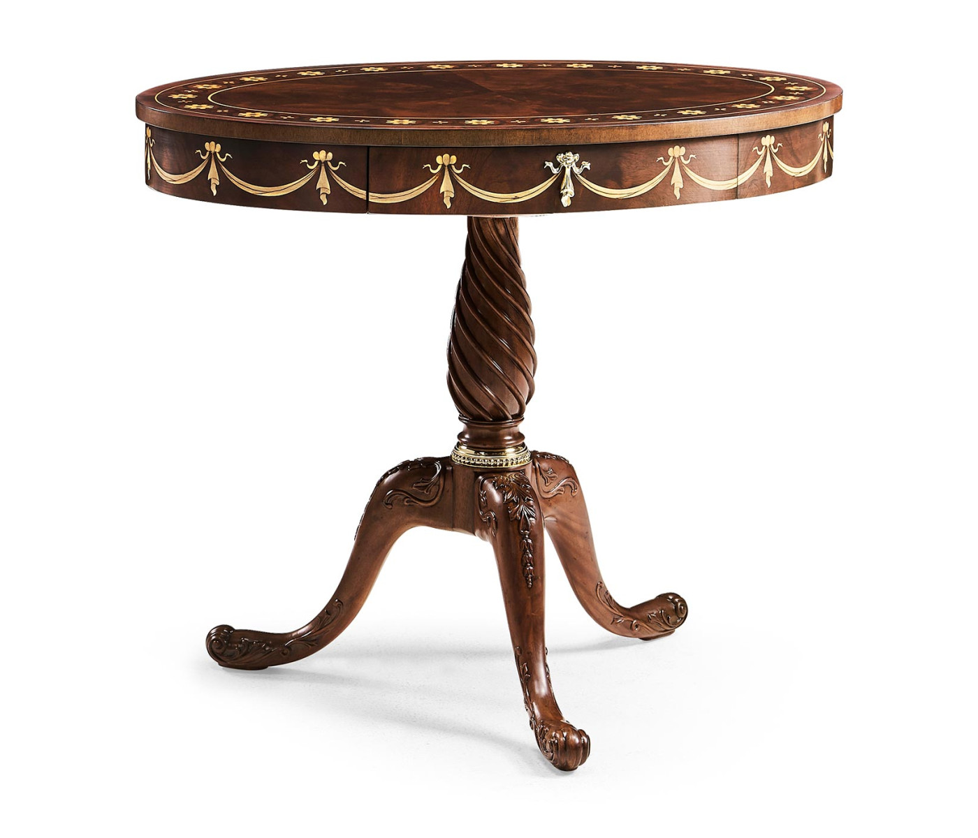 Mahogany Oval Marquetry Lamp Table