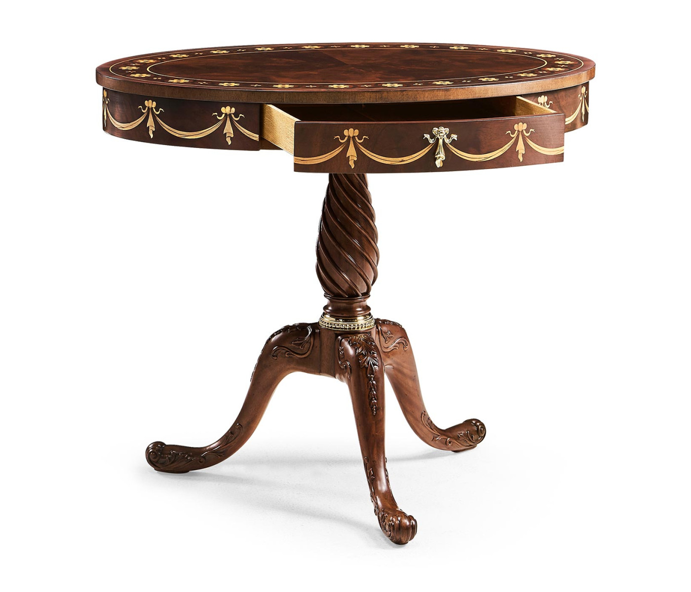 Mahogany Oval Marquetry Lamp Table