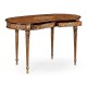 Burl & mother of pearl kidney shaped desk
