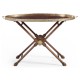 Oval Mahogany Tray on Stand with Brass Border