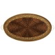 Oval Mahogany Tray on Stand with Brass Border