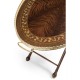 Oval Mahogany Tray on Stand with Brass Border