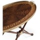 Oval Mahogany Tray on Stand with Brass Border