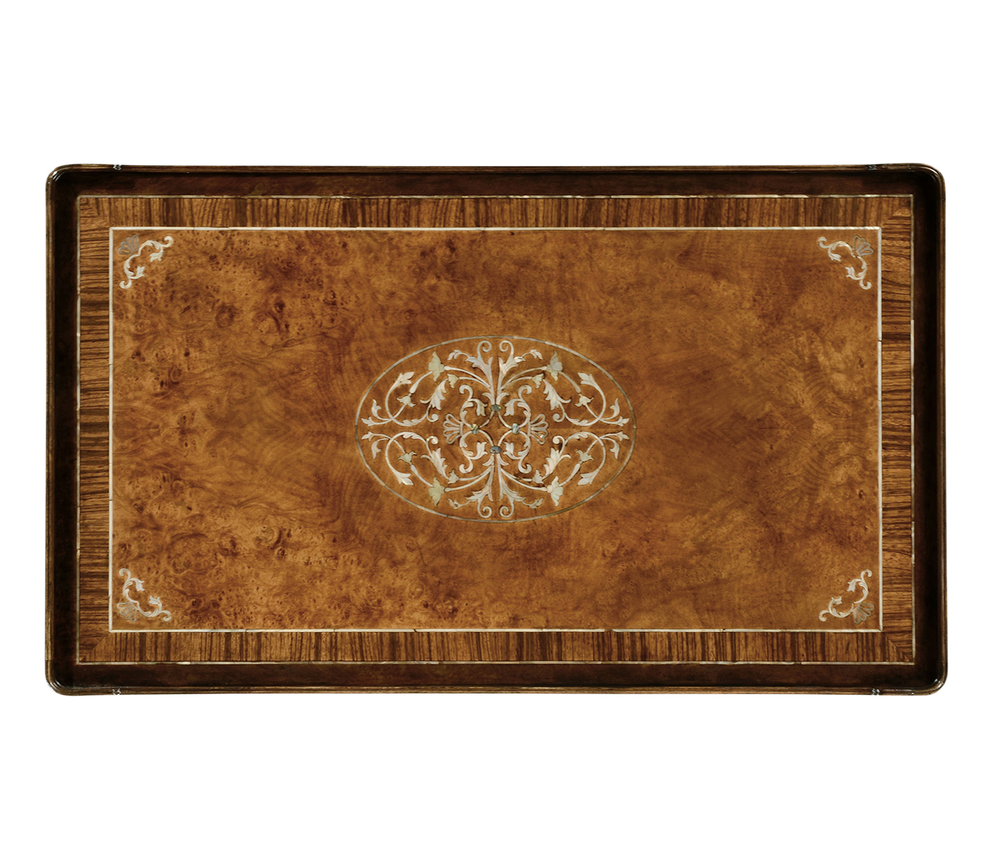 Burl & Mother of Pearl Adjustable Sofa/Bed Table