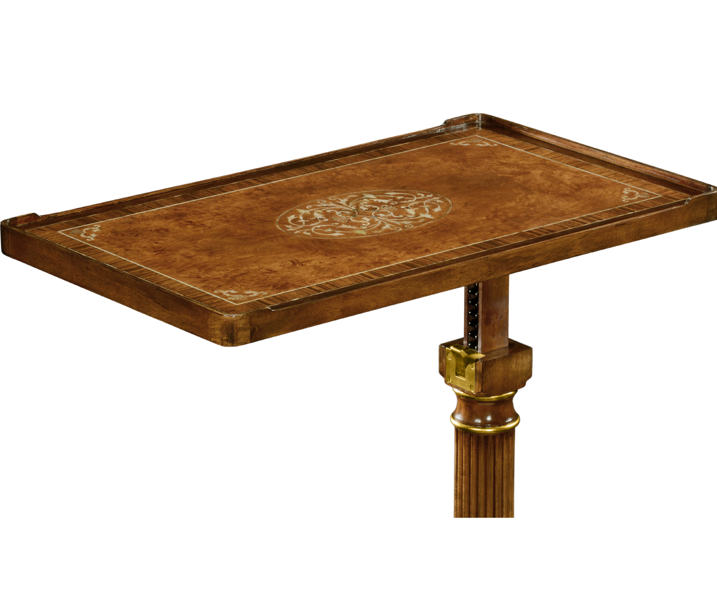 Burl & Mother of Pearl Adjustable Sofa/Bed Table