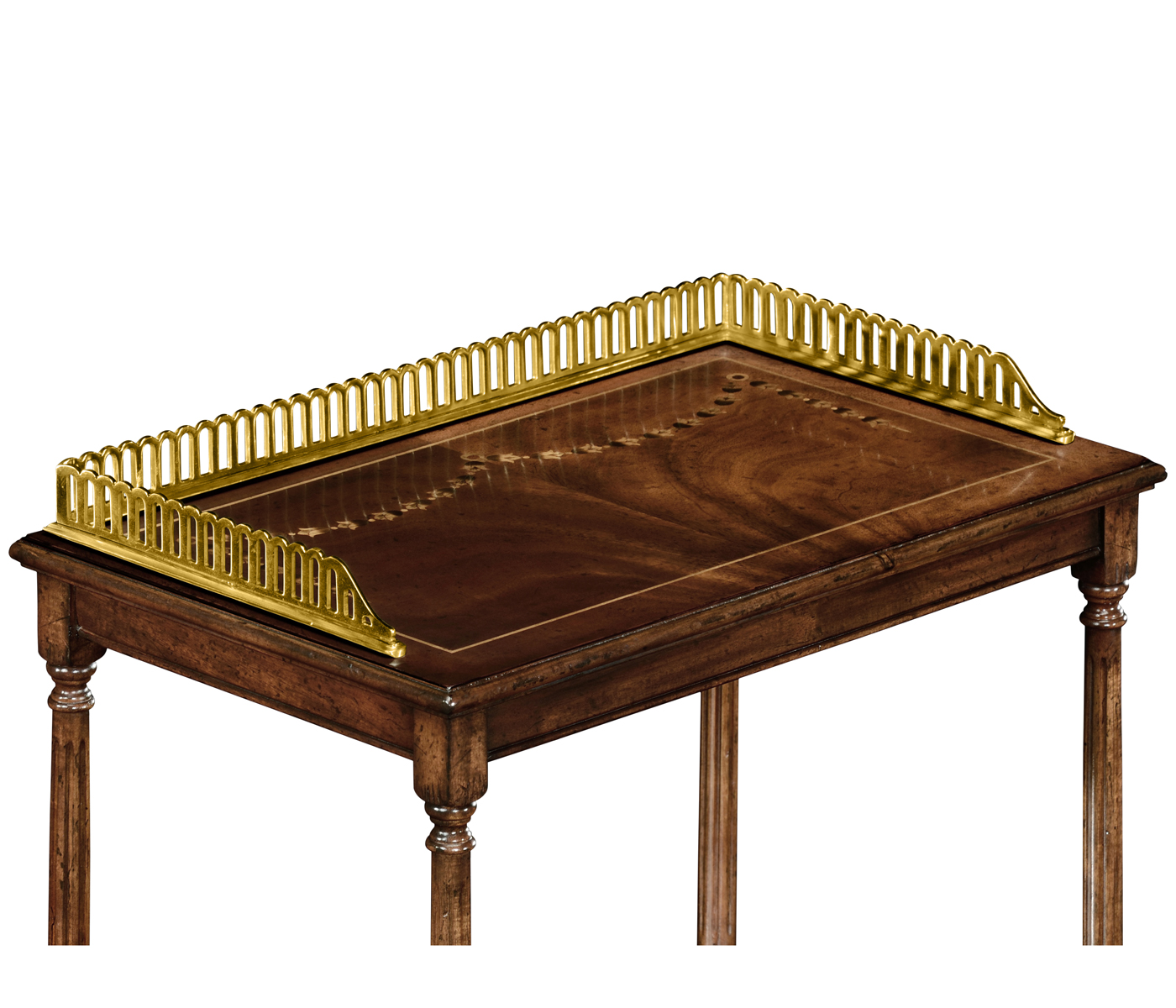 Mahogany Three-Tier Shelf with Canterbury