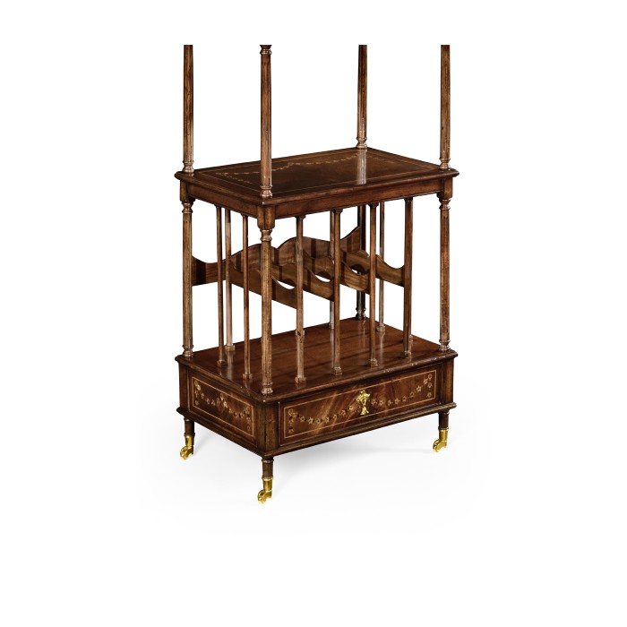 Mahogany Three-Tier Shelf with Canterbury