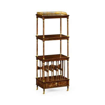 Mahogany Three-Tier Shelf with Canterbury
