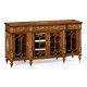 Burl & mother of pearl glazed display/entertainment cabinet