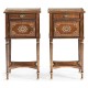 Pair of Burl & Mother of Pearl Bedside Cabinets with Undertier
