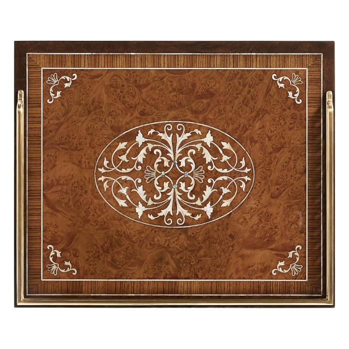 Pair of Burl & Mother of Pearl Bedside Cabinets with Undertier