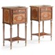 Pair of Burl & Mother of Pearl Bedside Cabinets with Undertier