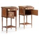 Pair of Burl & Mother of Pearl Bedside Cabinets with Undertier