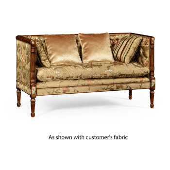 Regency style settee with brass detailing