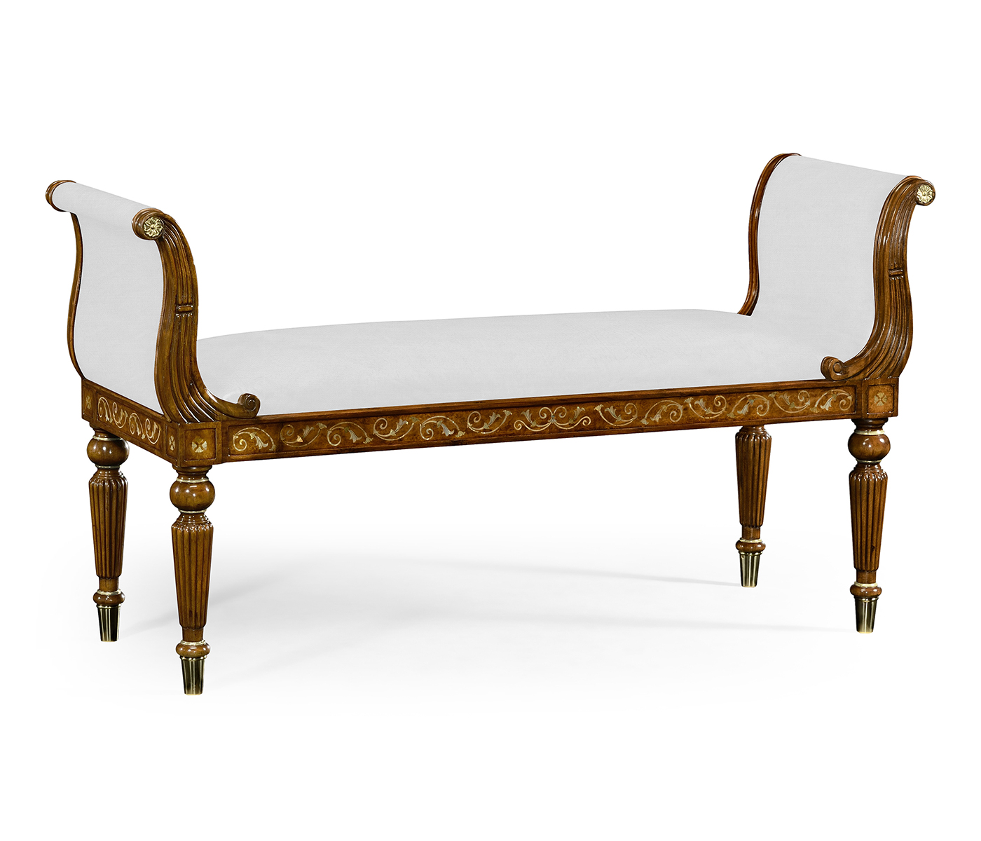 Burl & Mother of Pearl Hall Bench