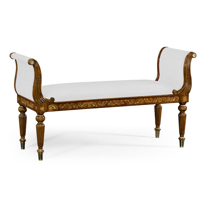Burl & Mother of Pearl Hall Bench