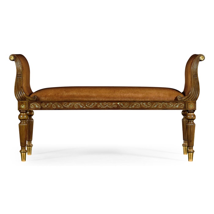 Burl & Mother of Pearl Hall Bench