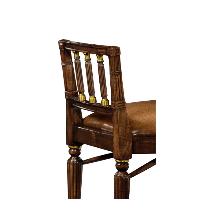 Mahogany Window bench with leather upholstery