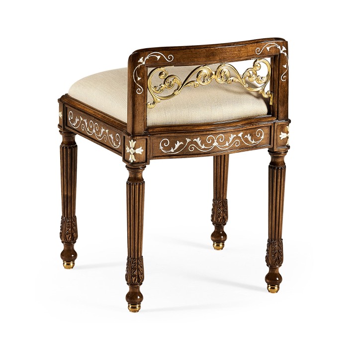 Burl & Mother of Pearl Dressing Stool