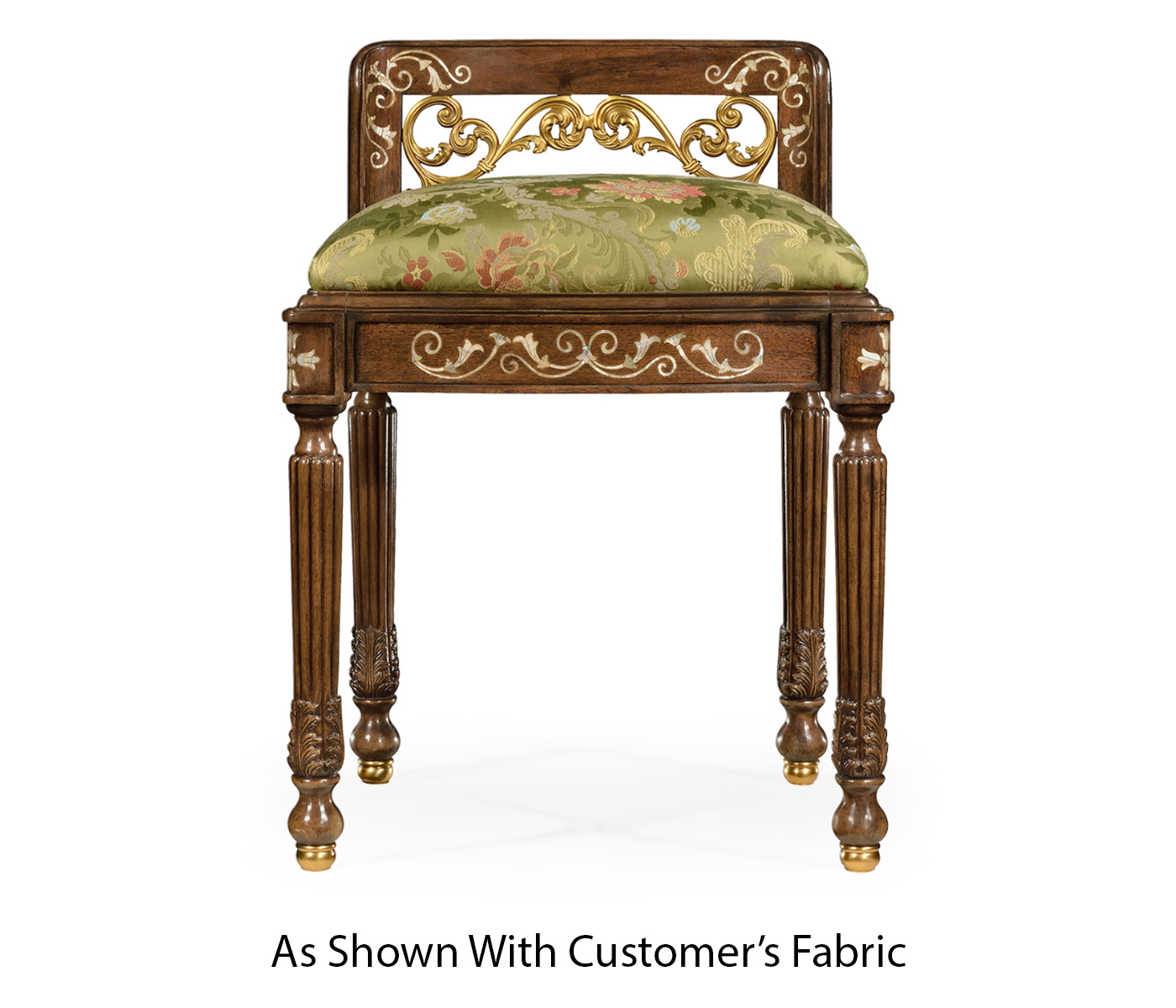 Burl & Mother of Pearl Dressing Stool