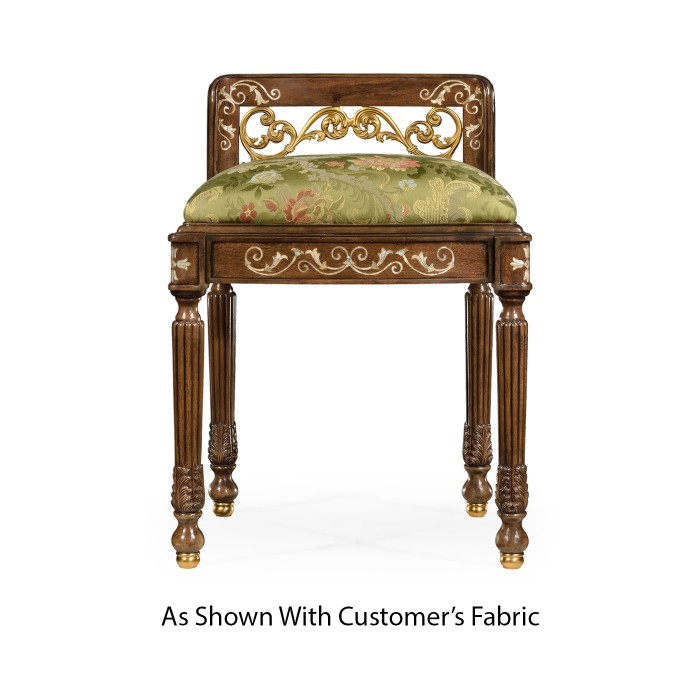 Burl & Mother of Pearl Dressing Stool