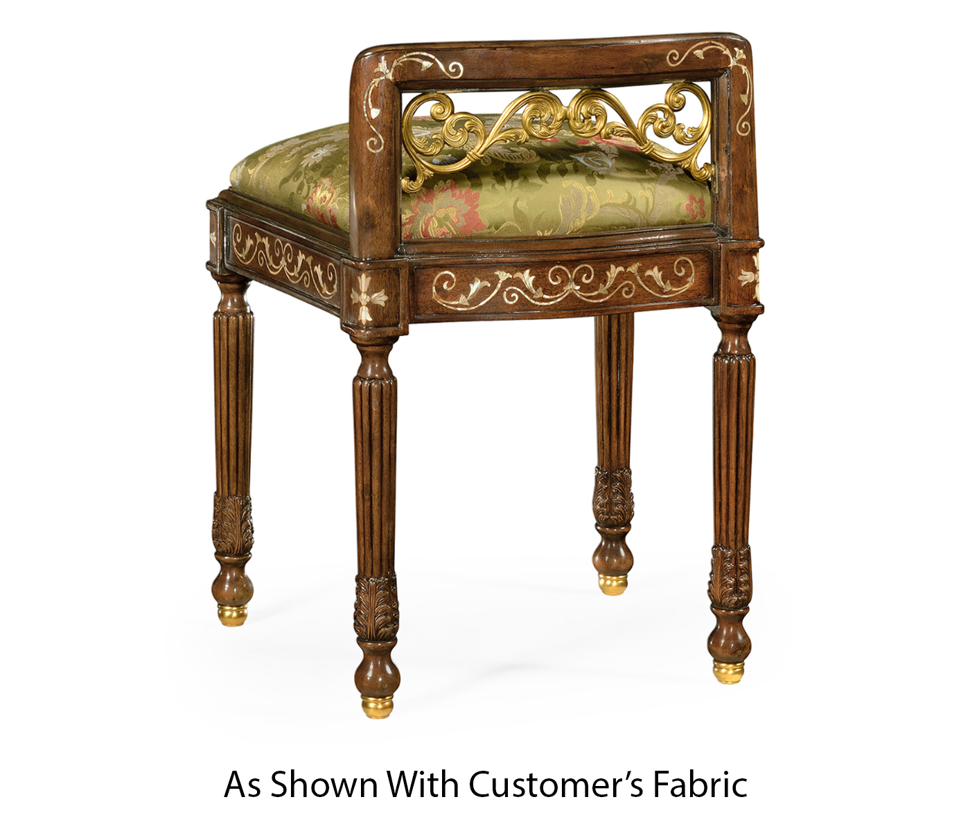 Burl & Mother of Pearl Dressing Stool