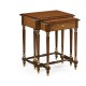 Mahogany & Leather Inlaid Nest of Tables with Drawer