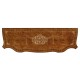 Burl and mother of pearl inlaid serpentine sideboard