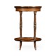 Mahogany and leather inlaid oval lamp table