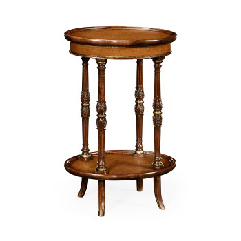 Mahogany and leather inlaid oval lamp table