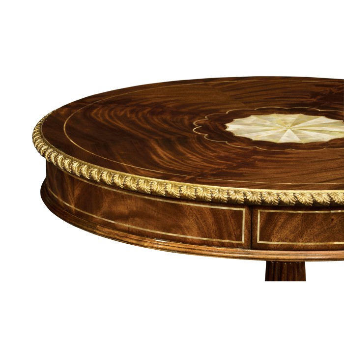 Mahogany And Mop Drum Side Table