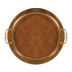 Mahogancy and brass round side table with tray