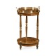 Mahogancy and brass round side table with tray
