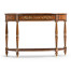 Burl and mother of pearl inlaid demilune console