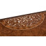 Burl and mother of pearl inlaid demilune console