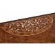 Burl and mother of pearl inlaid demilune console