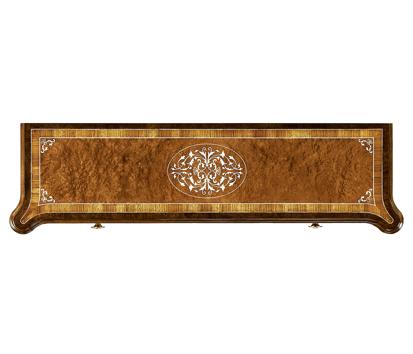 Burl & mother of pearl console