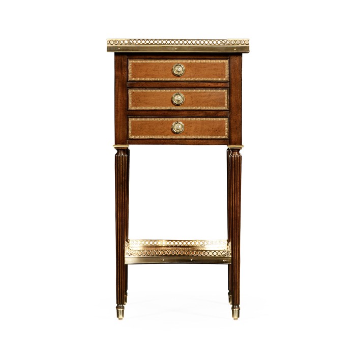 Mahogany and Leather inlaid lamp table with drawers