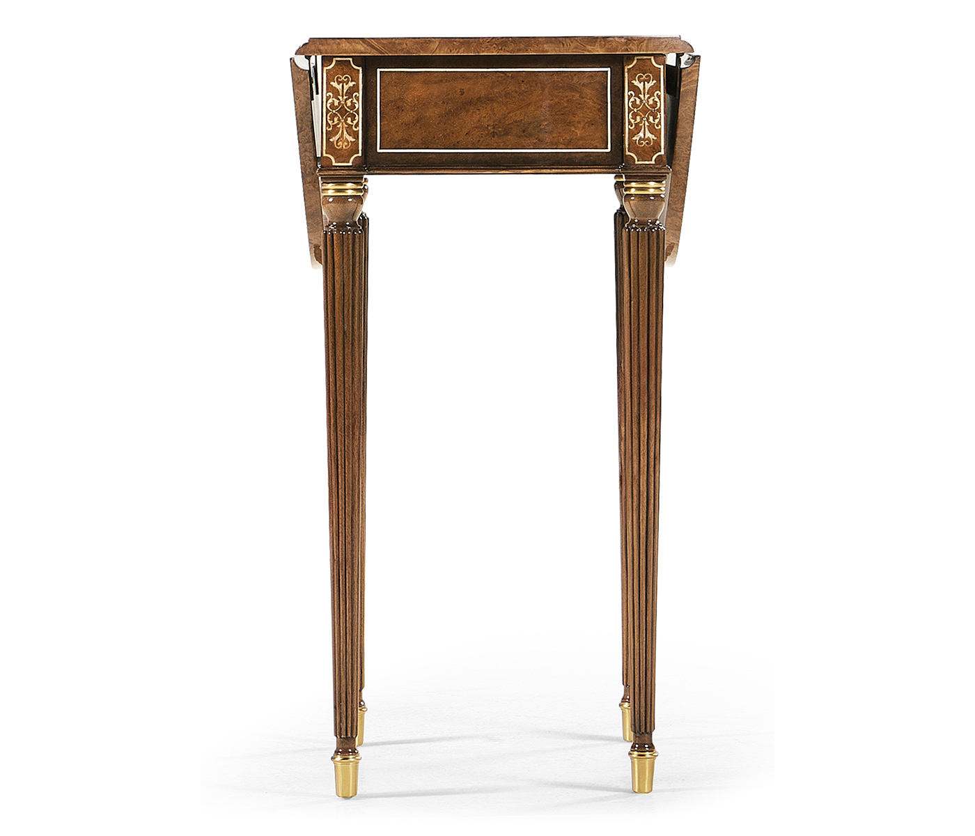 Burl & mother of pearl oval pembroke table