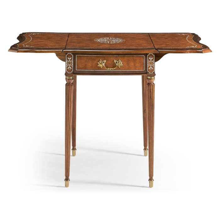 Burl & Mother of Pearl Rectangle Pembroke Table